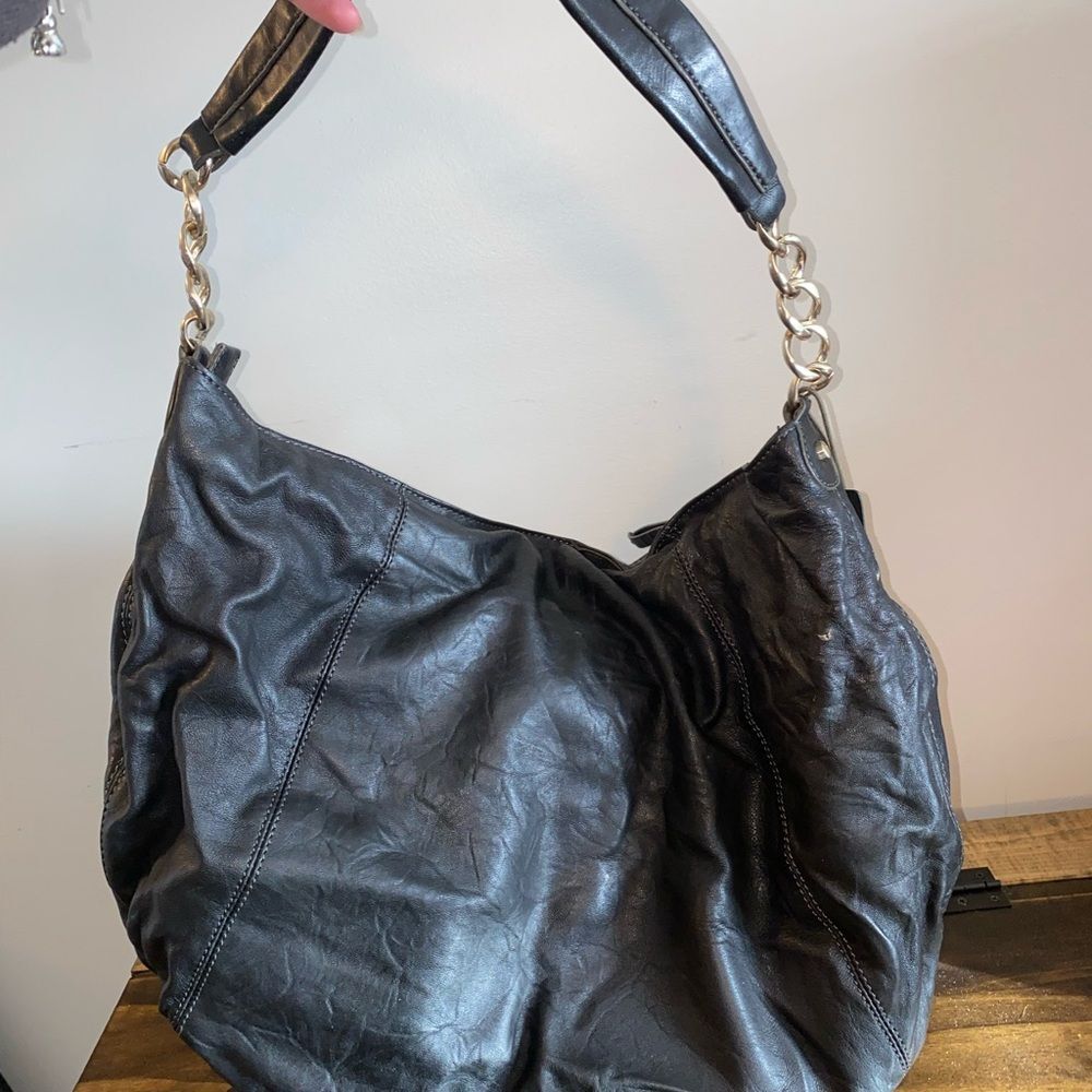 Liz Claiborne Leather Black Shoulder Purse Bag